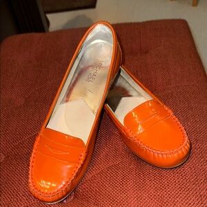 Michael Kors Women's Burnt Orange Patent Leather Loafers